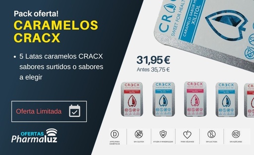 [5CRACX] PACK  CRACX CARAMELOS XILITOL SABORES MEZCLADOS